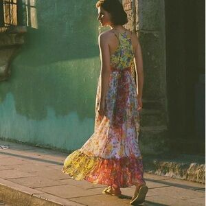 Anthropologie malibu floral maxi dress